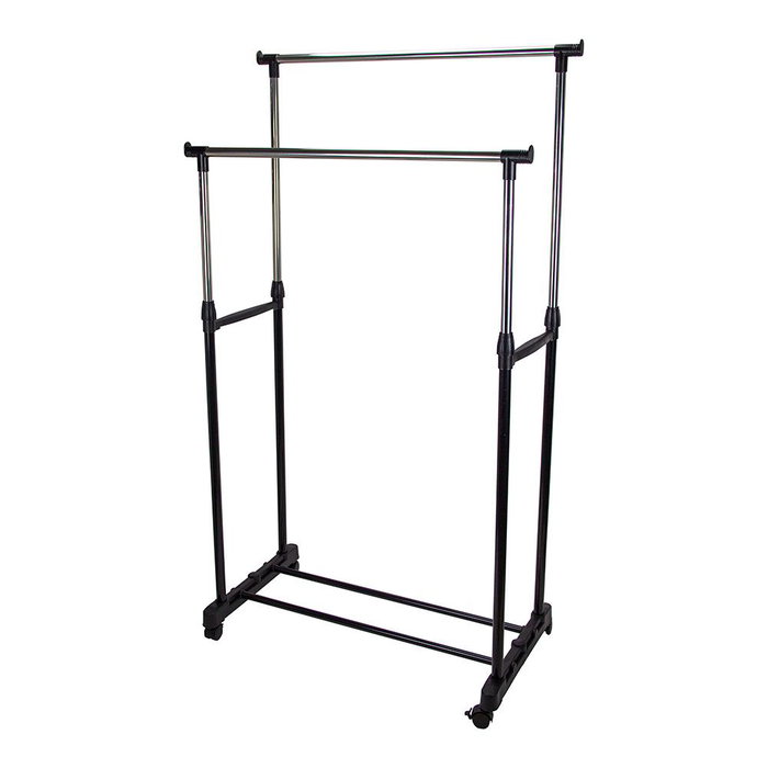 Porte-manteau à Roulettes Mondex 80 x 43 x 90 cm Gris Métal Porte-manteau à Roulettes Mondex 80 x 43 x 90 cm Gris Métal