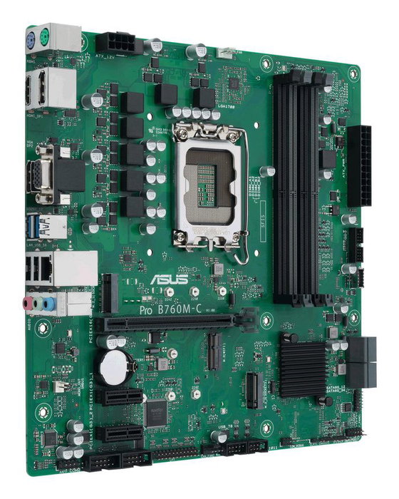 Asus Carte mère Pro Micro-ATX Intel B760 pour entreprise - Sécurité renforcée, gestion IT (ACC Express), DDR5, PCIe 4.0, socket LGA 1700 pour 13e Gen