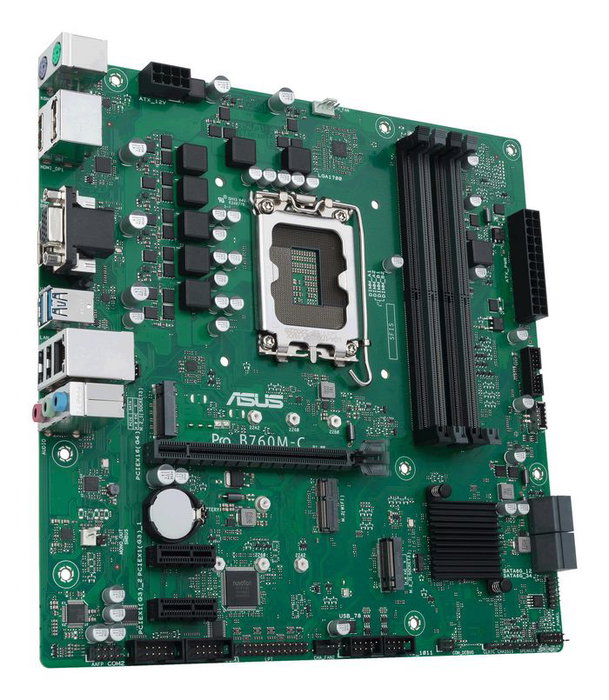 Asus Carte mère Pro Micro-ATX Intel B760 pour entreprise - Sécurité renforcée, gestion IT (ACC Express), DDR5, PCIe 4.0, socket LGA 1700 pour 13e Gen
