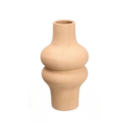 GIFTDECOR Jarrón Curvas 34cm Tierra Marron