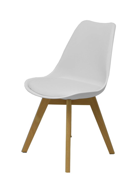 Chaise Don Rodrigo Fixe/Sans mécanisme Chlorure de polyvinyle Blanc Non applicable Sans accoudoirs Sans appui-tête Sans roulettes