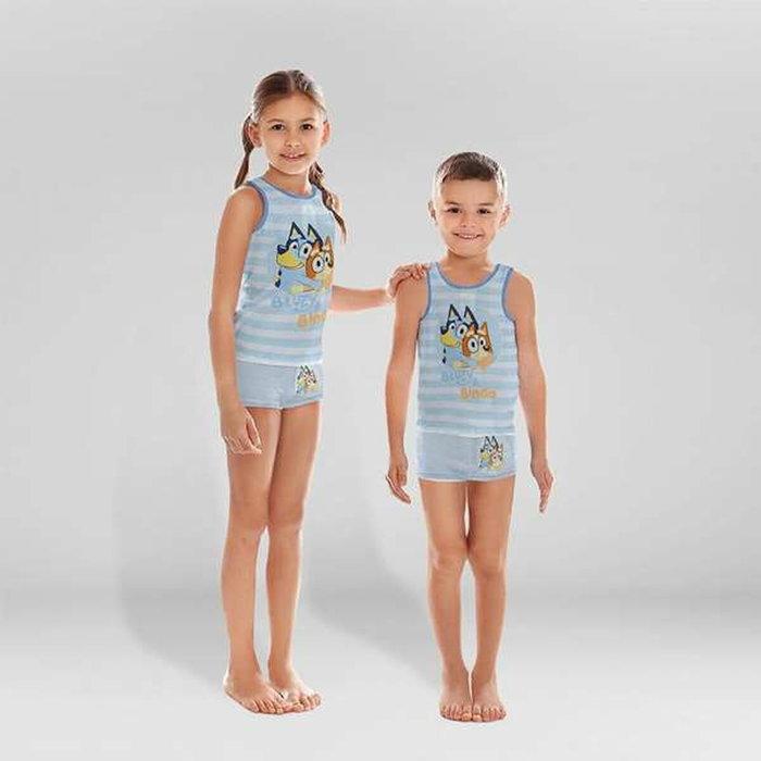 Bluey Pyjama Enfant à Bretelles Bleu Clair, 5 ans Bluey Pyjama Enfant à Bretelles Bleu Clair, 5 ans