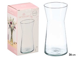 GIFTDECOR Vase en verre transparent à large ouverture 26cm