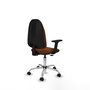 PIQUERAS Y CRESPO Chaise de bureau Algarra, Similicuir Marron, Accoudoirs 2D, Roulettes Parquet