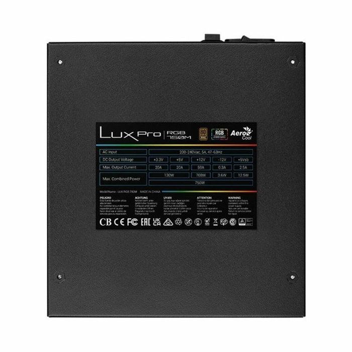 Bloc d’Alimentation Aerocool LUXPRORGB750M ATX 750 W 80 Plus Bronze