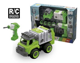 TACHAN - Camion Poubelle RC Électrique avec Son et Fonction de Montage/Démontage - 27 Pièces - Jouet pour Enfants dès 3 Ans