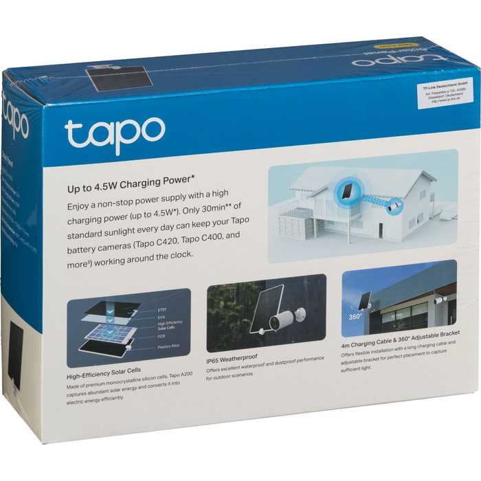 TP-Link Tapo A200 Panneau Solaire 4,5W