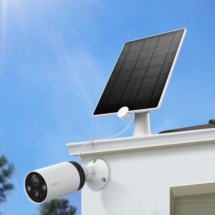 TP-Link Panneau Solaire Tapo A200 pour Caméras Batterie C425/C420/C400, 4.5W, IP65, Câble 4m, Micro USB, Angle Réglable
