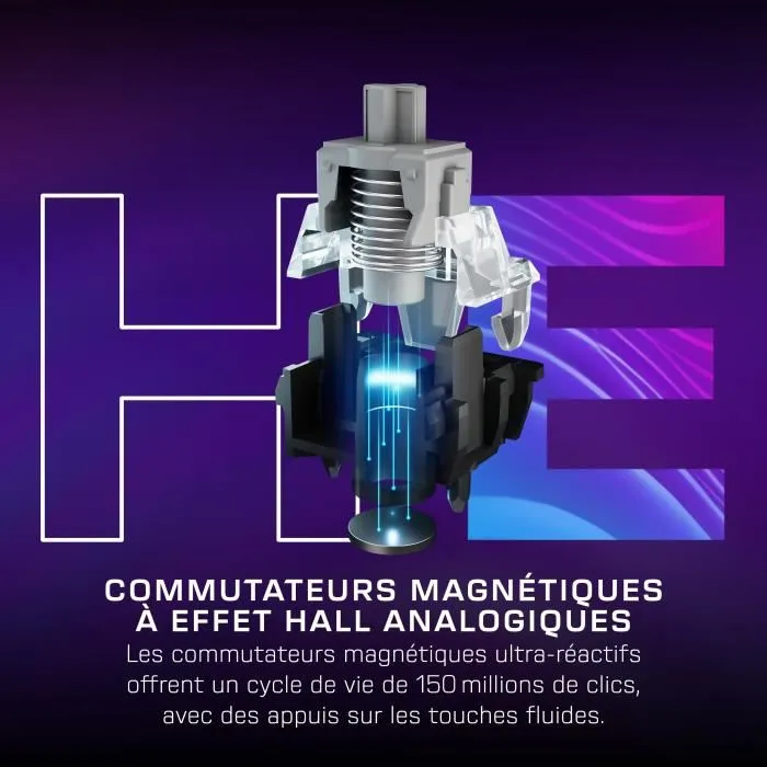 Turtle Beach Vulcan II TKL Pro - Clavier gaming mécanique magnétique RGB - Format compact sans pavé numérique - Noir