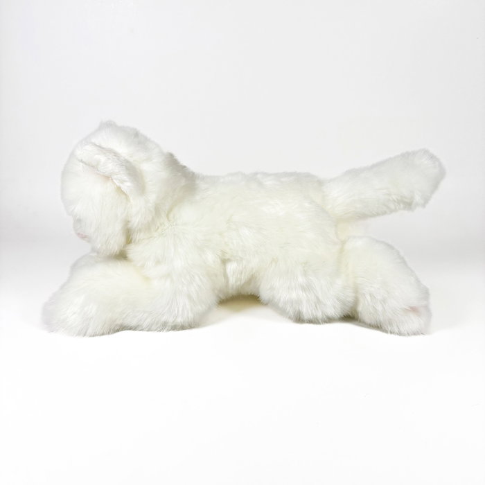 DEQUBE Peluche Bocalan Chat Blanc Couché 25 cm - Licorne DEQUBE Peluche Bocalan Chat Blanc Couché 25 cm - Licorne