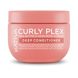 Kativa Après-shampoing Curly Plex pour Boucles Intenses 450 ml, Démêlant, Définition et Réparation Profonde, Masque Hydratant au Beurre de Karité
