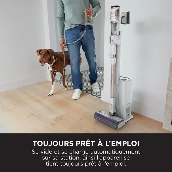 Shark Aspirateur Balai sans fil IW3612EU - 240 W - Vidage automatique 2 L - 4 capteurs - 3 modes d'aspiration - Noir/Argent