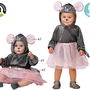 Déguisement Bébé Souris Gris 24 Mois Unisexe - Ensemble avec Haut, Jupe et Oreilles - Polyester