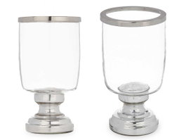GIFTDECOR Porte-bougie coupe moyenne argentée
