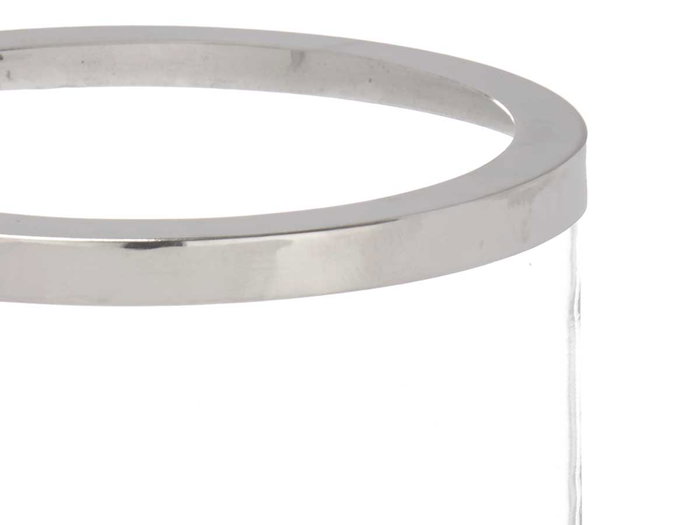 Giftdecor Porte-bougie Coupe Argenté Verre et Acier 13x23,5x13 cm (Set de 6)
