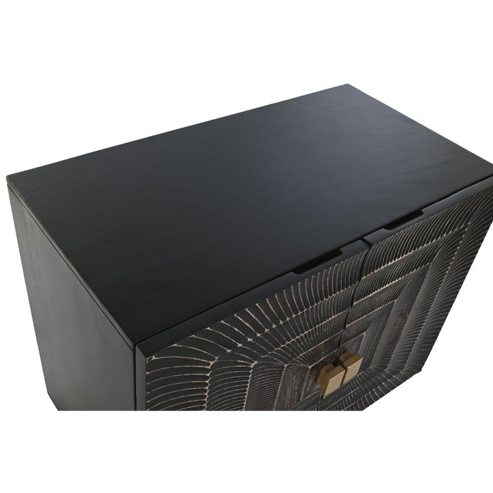 Buffet Home ESPRIT Noir Doré Métal Bois de manguier 81 x 45 x 75 cm