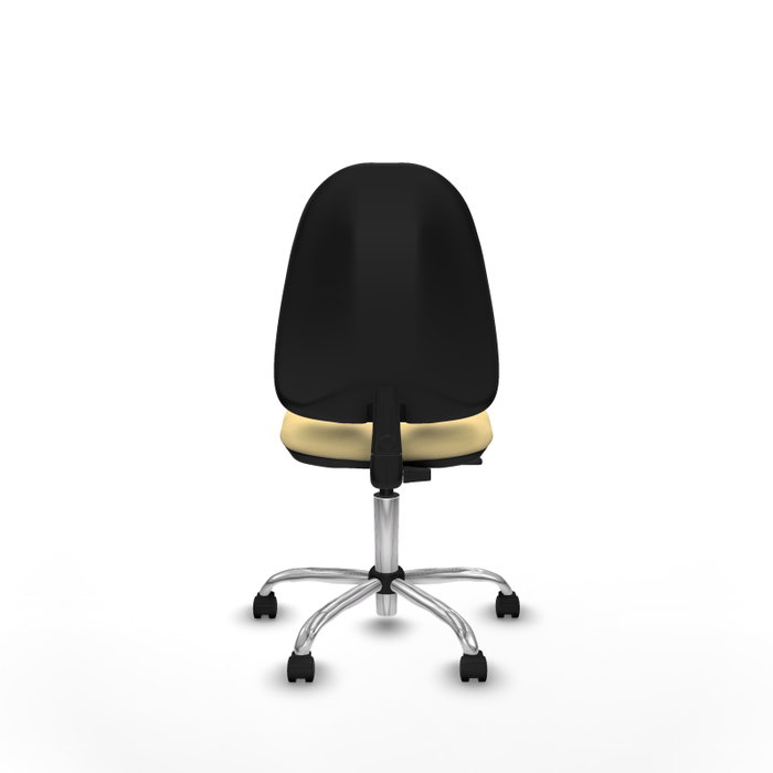 PIQUERAS Y CRESPO Chaise de bureau Algarra similicuir crème sans accoudoirs