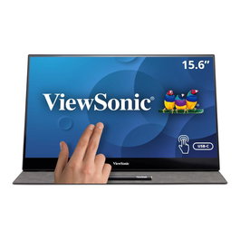 ViewSonic TD1655 - Moniteur portable tactile 15,6 pouces Full HD IPS avec bras support réglable et coque de protection