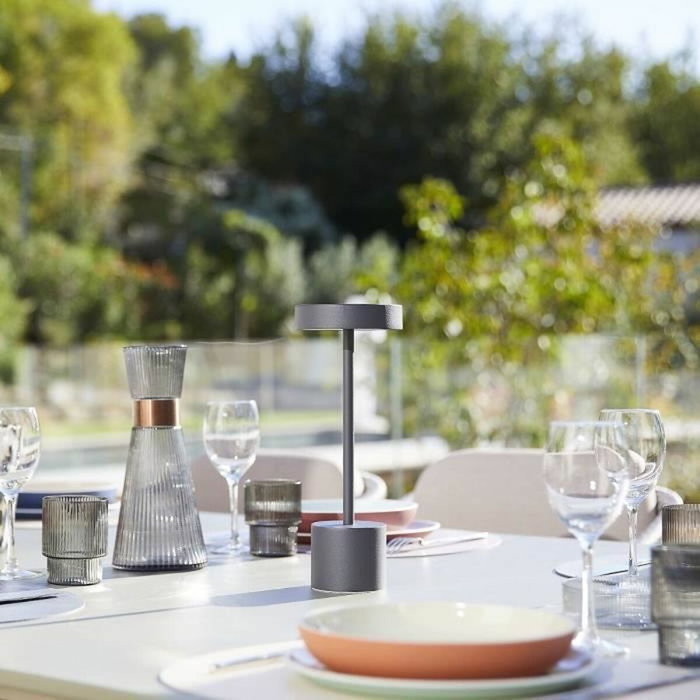 Lumisky ROBY Lampe de table LED sans fil, Gris foncé