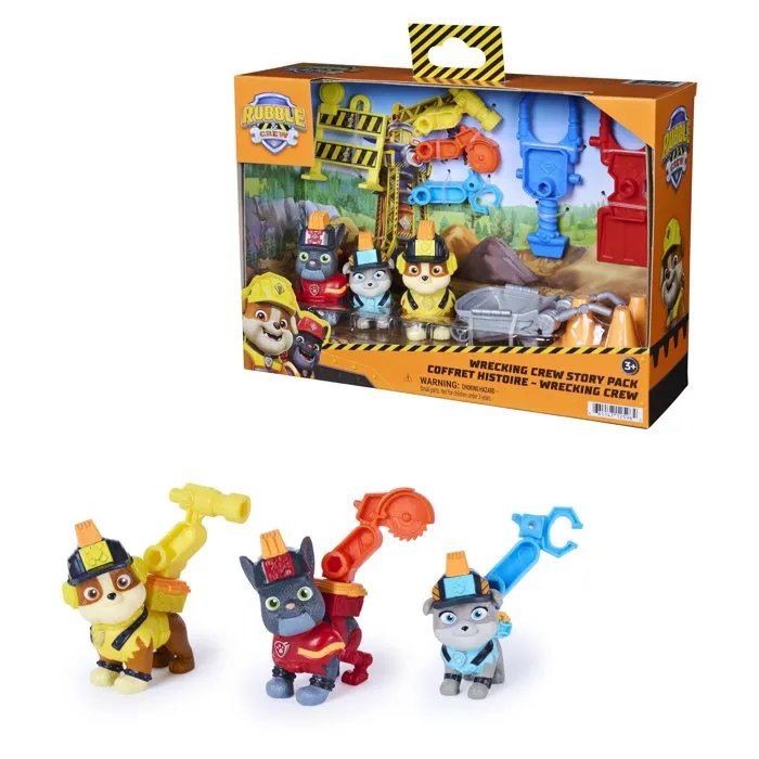 Paw Patrol Coffret Histoire Wrecking Crew Ruben & Compagnie - 3 Figurines + 10 Accessoires Paw Patrol Coffret Histoire Wrecking Crew Ruben & Compagnie - 3 Figurines + 10 Accessoires