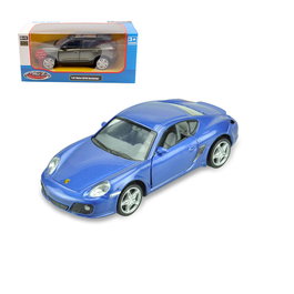 TACHAN Porsche Cayman S Voiture miniature avec son et lumière 1:32 à traction arrière - Bleu