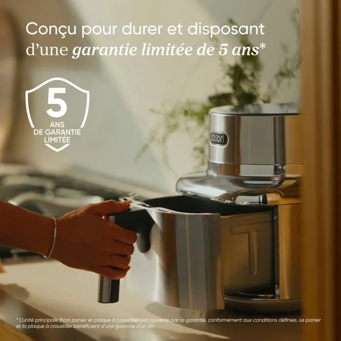 Cosori Airfryer ICONIC Single 6,2 L Silver en acier inoxydable