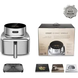 Cosori Airfryer ICONIC Single 6,2 L Silver en acier inoxydable