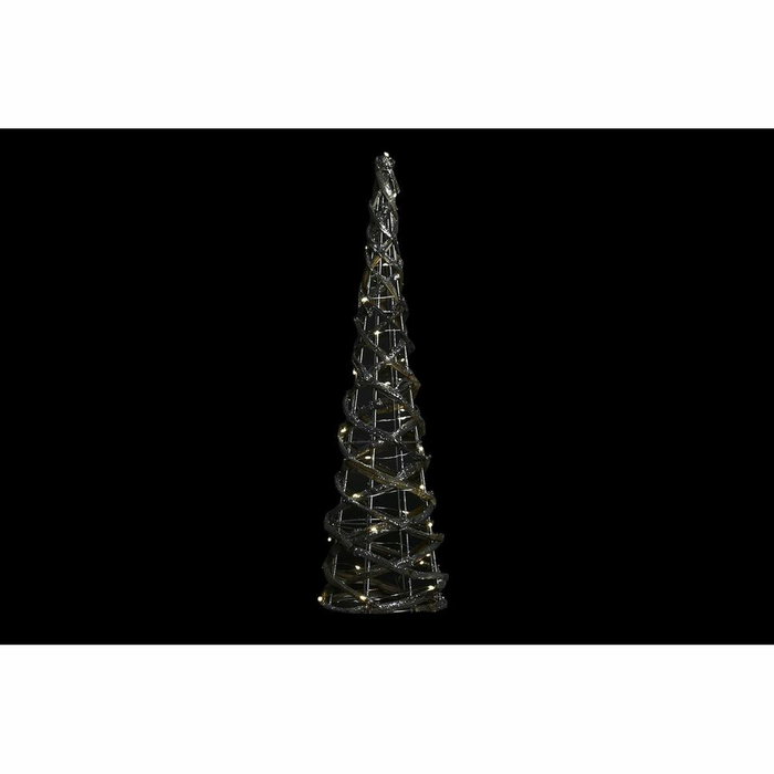 Décoration lumineuse DKD Home Decor Doré Argenté Naturel 19 x 19 x 62 cm Cônes Noël AA x 2, non fournies (2 Unités)