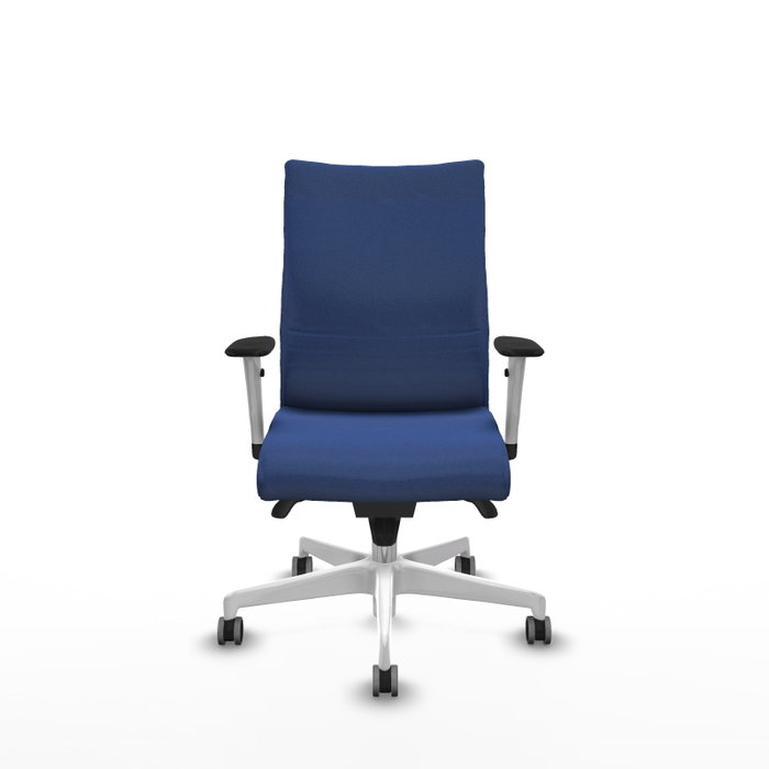 Piqueras Y Crespo Chaise Albacete confidente, mécanisme Sincro, Bleu marine, Base blanche, Accoudoirs 1D, Roulettes 65mm Piqueras Y Crespo Chaise Albacete confidente, mécanisme Sincro, Bleu marine, Base blanche, Accoudoirs 1D, Roulettes 65mm