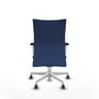 Piqueras Y Crespo Chaise Albacete confidente, mécanisme Sincro, Bleu marine, Base blanche, Accoudoirs 1D, Roulettes 65mm
