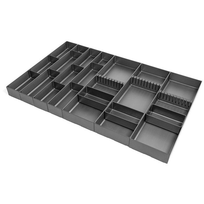 HERRAJES ALK Cubertero modular de aluminio anthracite pour tiroir HERRAJES ALK Cubertero modular de aluminio anthracite pour tiroir