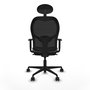 Piqueras y Crespo Chaise de Bureau Jorquera avec Appui-tête, Gris et Noir