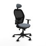 Piqueras y Crespo Chaise de Bureau Jorquera avec Appui-tête, Gris et Noir
