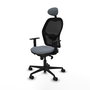 Piqueras y Crespo Chaise de Bureau Jorquera avec Appui-tête, Gris et Noir