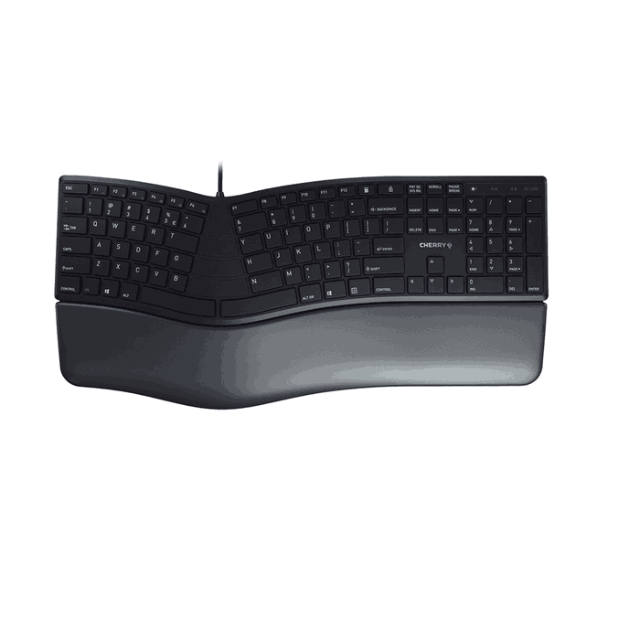 Cherry KC 4500 ERGO / JK-4500EU-2 - Clavier ergonomique filaire USB, AZERTY, Noir Cherry KC 4500 ERGO / JK-4500EU-2 - Clavier ergonomique filaire USB, AZERTY, Noir
