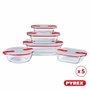 Pyrex Cook & Heat Lot de 5 Boîtes de conservation Rectangulaire Rouge