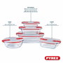 Pyrex Cook & Heat Lot de 5 Boîtes de conservation Rectangulaire Rouge