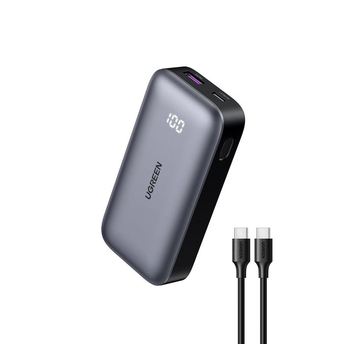 Ugreen Batterie externe Slim 10 000 mAh Gris, 30 W Ugreen Batterie externe Slim 10 000 mAh Gris, 30 W