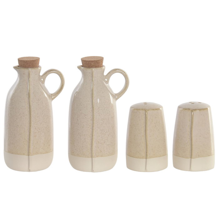 Home ESPRIT Ensemble salière et poivrier Beige Acacia Grès Urbaine