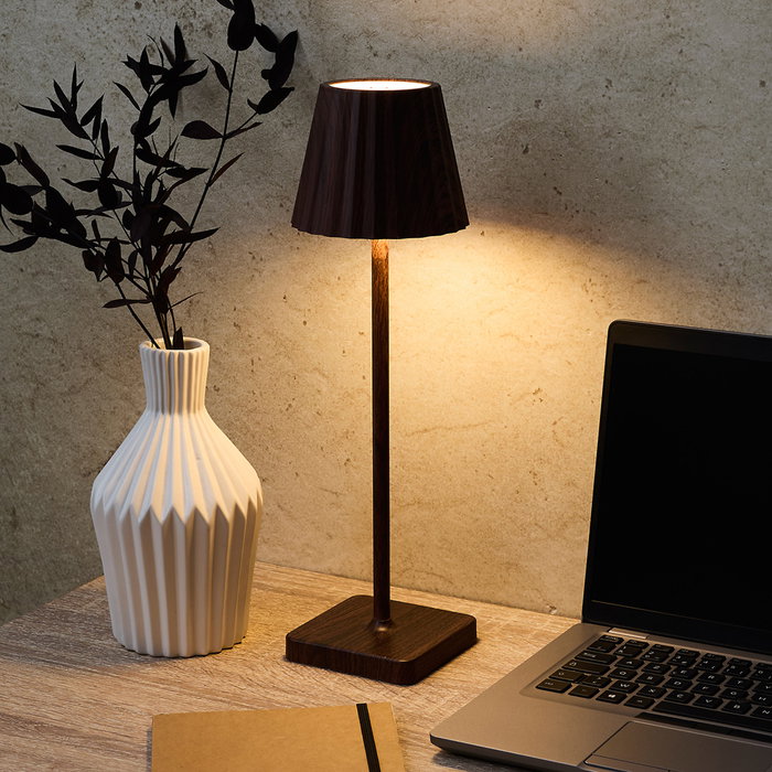 Home Deco Factory Lampe Tactile USB Effet Wengué Home Deco Factory Lampe Tactile USB Effet Wengué