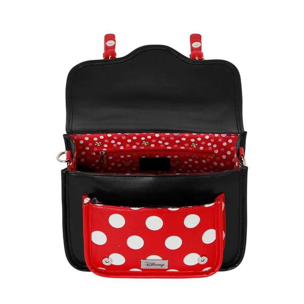 Karactermania Sac à dos bandoulière satchel Disney Minnie Mouse Face 27 x 11,5 x 20 cm - Port bandoulière ou sac à dos - PVC