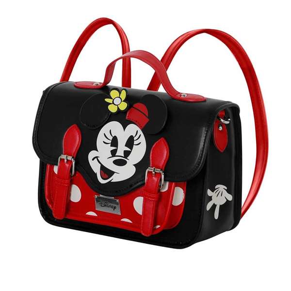Karactermania Sac à dos bandoulière satchel Disney Minnie Mouse Face 27 x 11,5 x 20 cm - Port bandoulière ou sac à dos - PVC