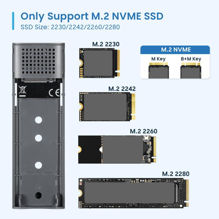Ewent EW7060 Boîtier externe USB 3.2 Gen2 pour SSD M.2 NVMe, aluminium, sans outils, 10 Gbps Ewent EW7060 Boîtier externe USB 3.2 Gen2 pour SSD M.2 NVMe, aluminium, sans outils, 10 Gbps