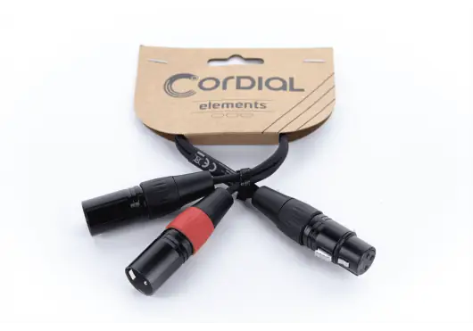 CORDIAL Câble Y XLR Femelle / 2 Jumper XLR Mâle 30 cm