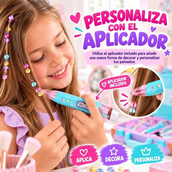 Jugatoys Mallette de coiffure créative avec applicateur, serre-tête et perles Jugatoys Mallette de coiffure créative avec applicateur, serre-tête et perles