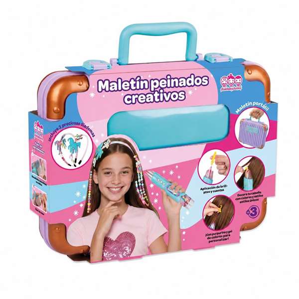 Jugatoys Mallette de coiffure créative avec applicateur, serre-tête et perles Jugatoys Mallette de coiffure créative avec applicateur, serre-tête et perles