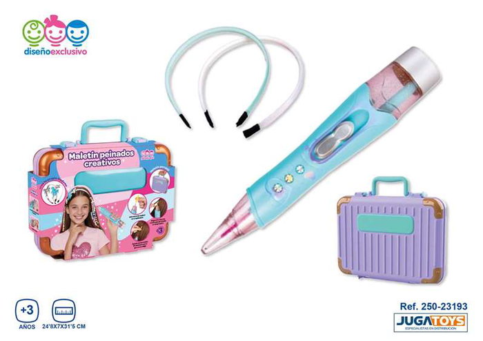 Jugatoys Mallette de coiffure créative avec applicateur, serre-tête et perles Jugatoys Mallette de coiffure créative avec applicateur, serre-tête et perles