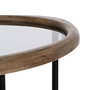 Table d'appoint Noir Naturel Verre Fer Bois d'hévéa 61 x 50 x 53 cm