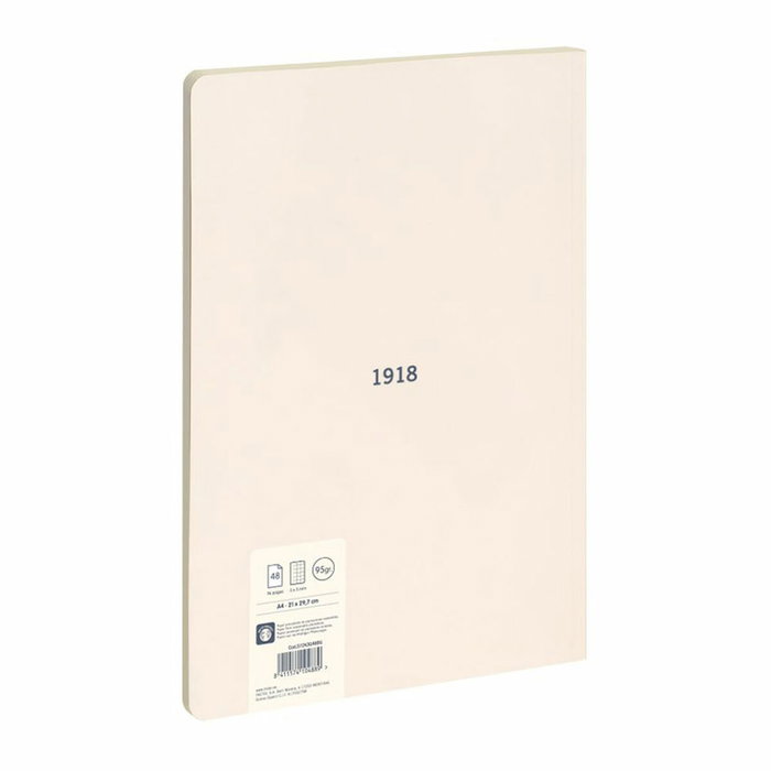 Cahier Milan 1918 Beige A4 à carreaux