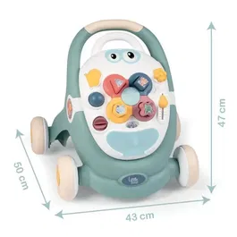 Smoby Little Smoby Trotty 3 en 1 - Trotteur évolutif d'éveil pour enfant à partir de 12 mois avec système de freinage sécurisé
